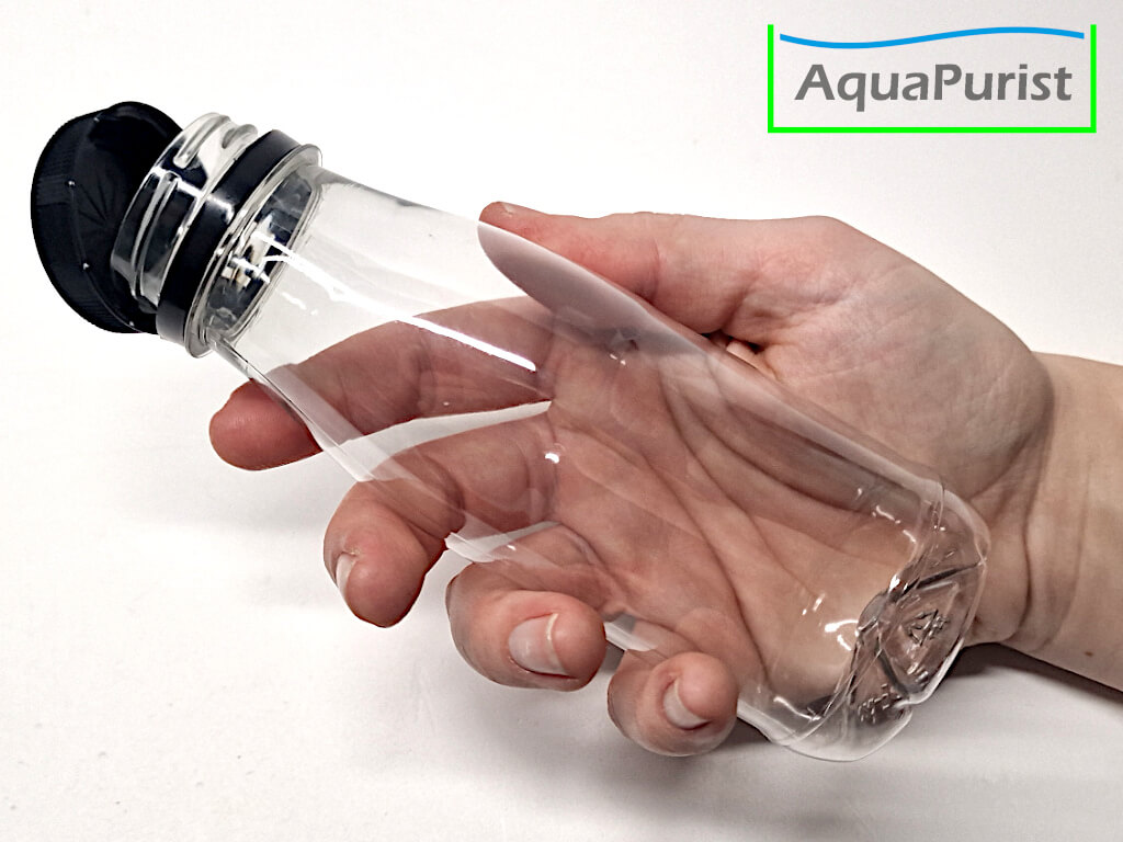 Weithals Flasche 250 ml rPET mit Deckel