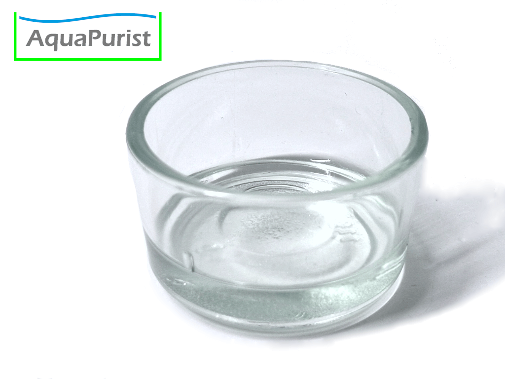 Futterschale aus Glas, hoher Rand